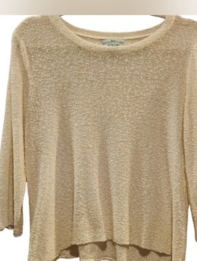 Wind River Cream Textured Knit Sweater Relaxed Fit High Low Hem Size L